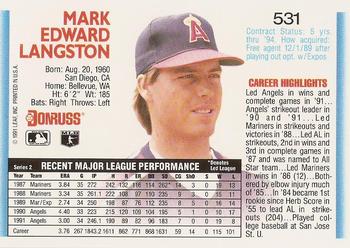 Mark Langston  baseball card collectible - Main Image 2