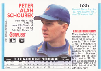 Pete Schourek  baseball card collectible - Main Image 2
