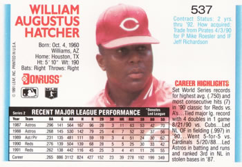 Billy Hatcher  baseball card collectible - Main Image 2