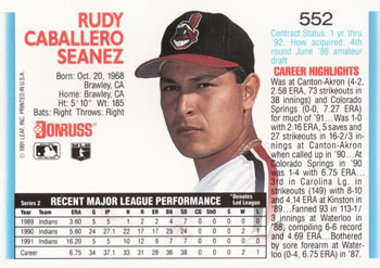 Rudy Seanez  baseball card collectible - Main Image 2