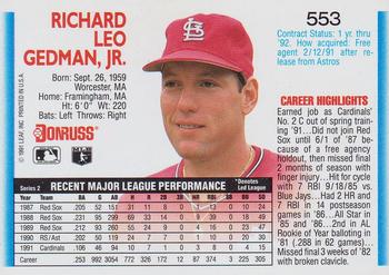 Rich Gedman  baseball card collectible - Main Image 2