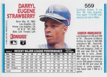 Darryl Strawberry  baseball card collectible - Main Image 2