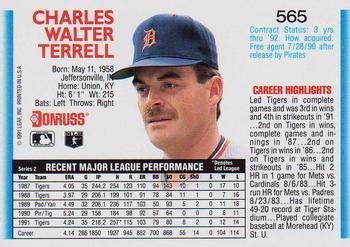 Walt Terrell  baseball card collectible - Main Image 2