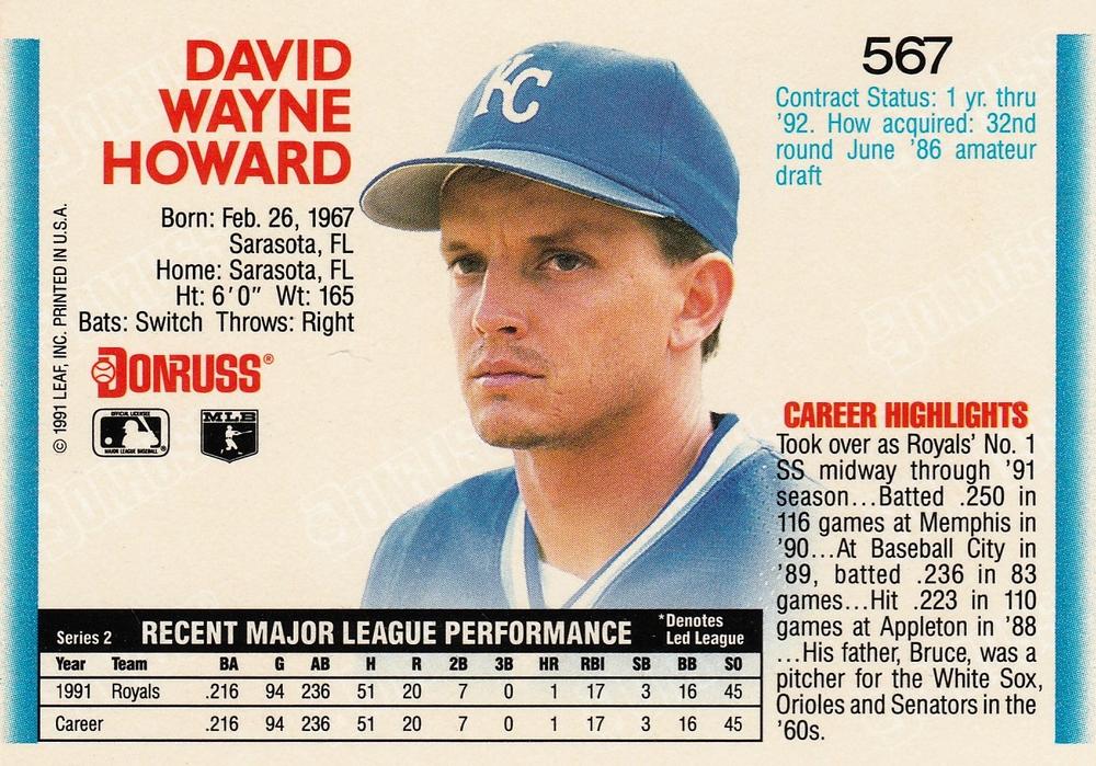 Dave Howard  baseball card collectible - Main Image 2
