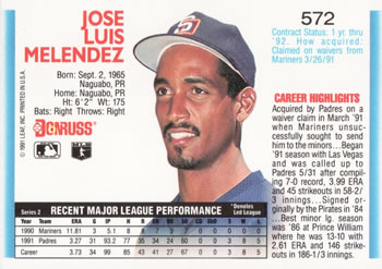 Jose Melendez  baseball card collectible - Main Image 2