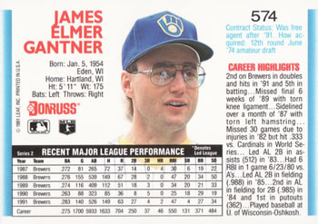 Jim Gantner  baseball card collectible - Main Image 2