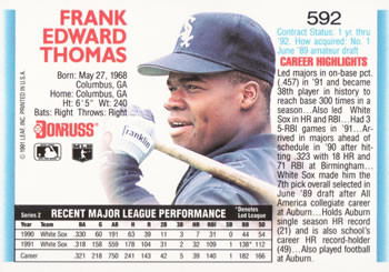 Frank Thomas  baseball card collectible - Main Image 2
