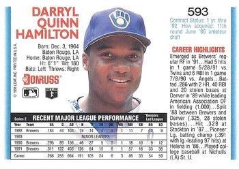 Darryl Hamilton  baseball card collectible - Main Image 2