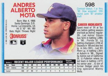 Andy Mota  baseball card collectible - Main Image 2