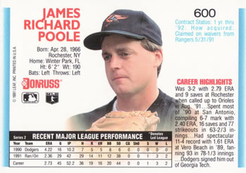 Jimmy Poole  baseball card collectible - Main Image 2