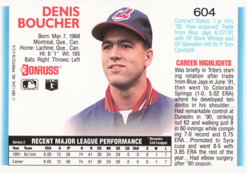 Denis Boucher  baseball card collectible - Main Image 2
