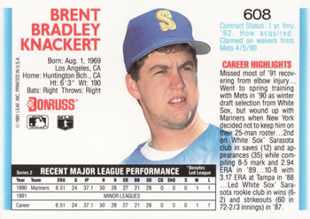 Brent Knackert  baseball card collectible - Main Image 2
