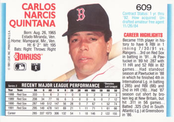 Carlos Quintana  baseball card collectible - Main Image 2