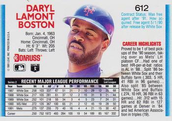 Daryl Boston  baseball card collectible - Main Image 2