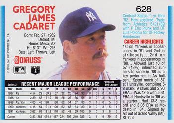 Greg Cadaret  baseball card collectible - Main Image 2