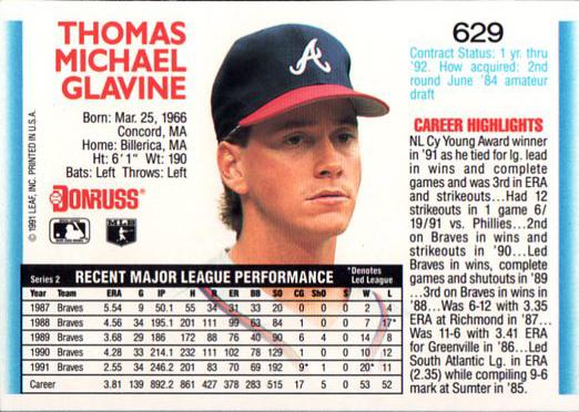 Tom Glavine  baseball card collectible - Main Image 2