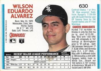 Wilson Alvarez  baseball card collectible - Main Image 2