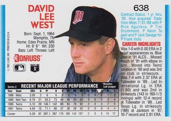 Dave West  baseball card collectible - Main Image 2