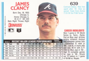 Jim Clancy  baseball card collectible - Main Image 2