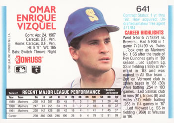 Omar Vizquel  baseball card collectible - Main Image 2