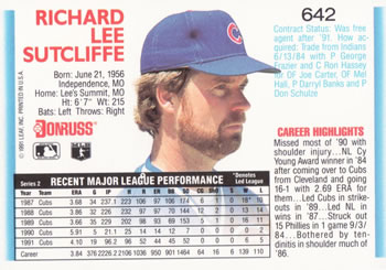 Rick Sutcliffe  baseball card collectible - Main Image 2