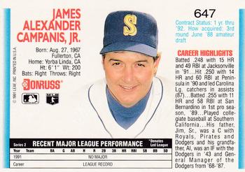 Jim Campanis  baseball card collectible - Main Image 2