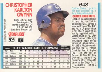 Chris Gwynn  baseball card collectible - Main Image 2