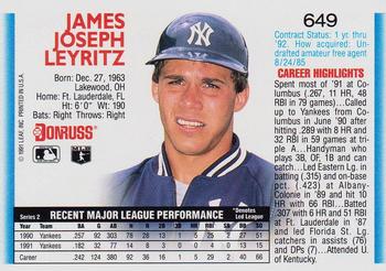 Jim Leyritz  baseball card collectible - Main Image 2