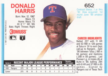 Donald Harris  baseball card collectible - Main Image 2