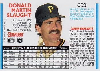 Don Slaught  baseball card collectible - Main Image 2