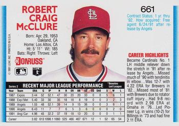 Bob McClure  baseball card collectible - Main Image 2