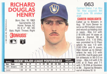 Doug Henry  baseball card collectible - Main Image 2