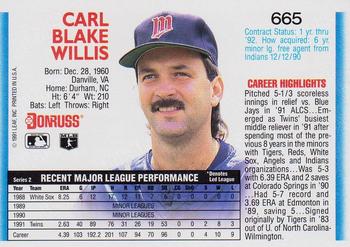 Carl Willis  baseball card collectible - Main Image 2