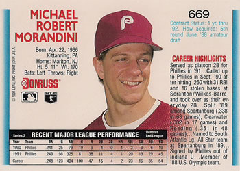 Mickey Morandini  baseball card collectible - Main Image 2