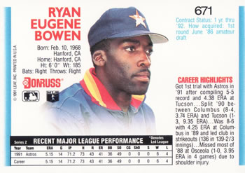 Ryan Bowen  baseball card collectible - Main Image 2