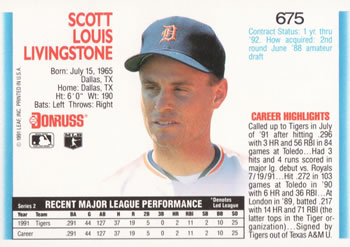 Scott Livingstone  baseball card collectible - Main Image 2
