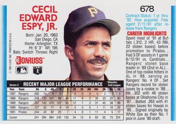 Cecil Espy  baseball card collectible - Main Image 2