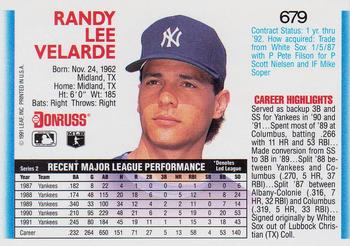 Randy Velarde  baseball card collectible - Main Image 2