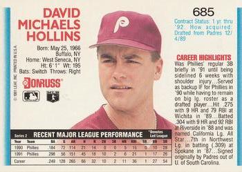 Dave Hollins  baseball card collectible - Main Image 2