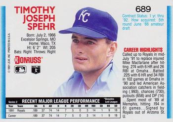 Tim Spehr  baseball card collectible - Main Image 2
