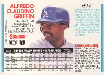 Alfredo Griffin  baseball card collectible - Main Image 2