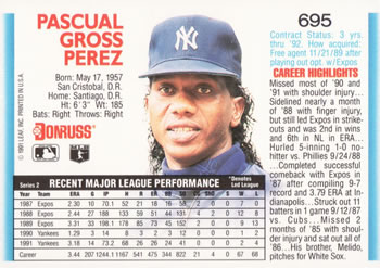 Pascual Perez  baseball card collectible - Main Image 2