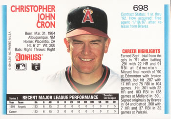 Chris Cron  baseball card collectible - Main Image 2