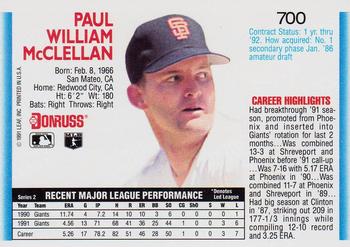 Paul McClellan  baseball card collectible - Main Image 2