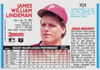 Jim Lindeman  baseball card collectible - Main Image 2