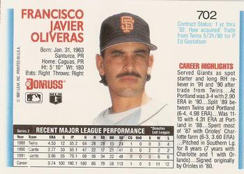 Francisco Oliveras  baseball card collectible - Main Image 2