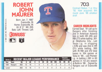 Rob Maurer  baseball card collectible - Main Image 2