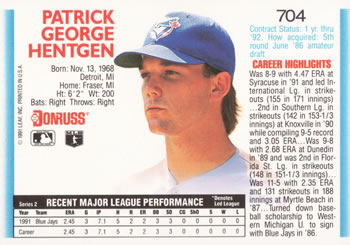 Pat Hentgen  baseball card collectible - Main Image 2