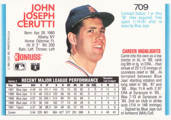 John Cerutti  baseball card collectible - Main Image 2