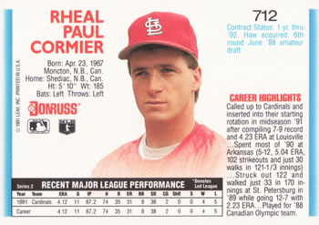 Rheal Cormier  baseball card collectible - Main Image 2